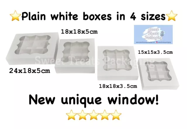 Empty pick & mix sweet boxes with window!4 sizes!!NEW UNIQUE WINDOW-LOWEST PRICE