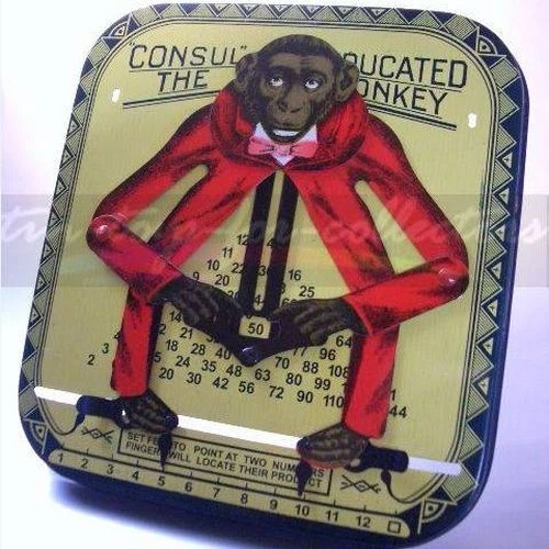 3X Educado Monkey Mecánico Litho. Calculadora Remake De 1916 (Ar)