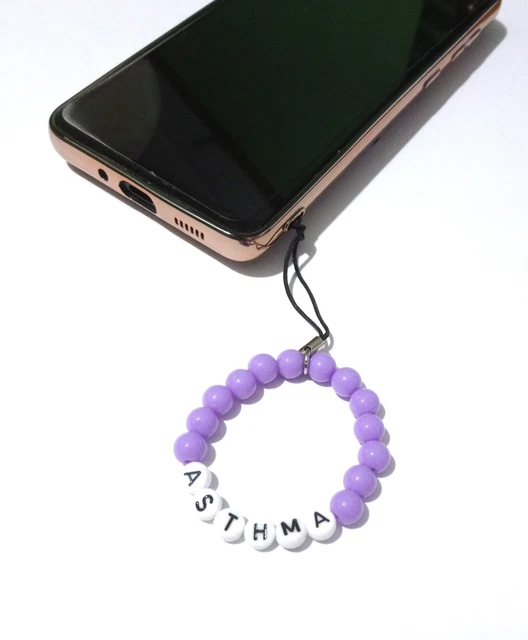 Medizinischer Alarm Warnung Notfall Telefon Charm Acryl Perle Elastisch
