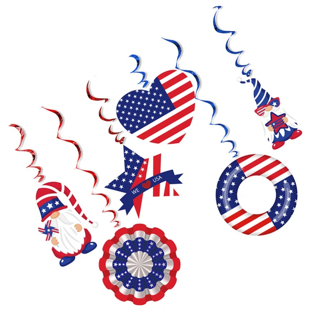 Craft Patriotic Decorations Party Supplies Festival Hanging Swirls
