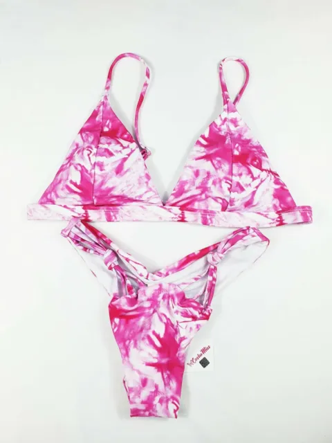 Costume da bagno a triangolo bikini sexy bianco rosa slip brasiliana fucsia 2021