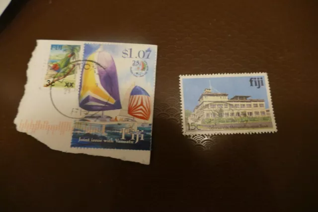 3 Fiji Fijian postage stamps - collectors philately postal