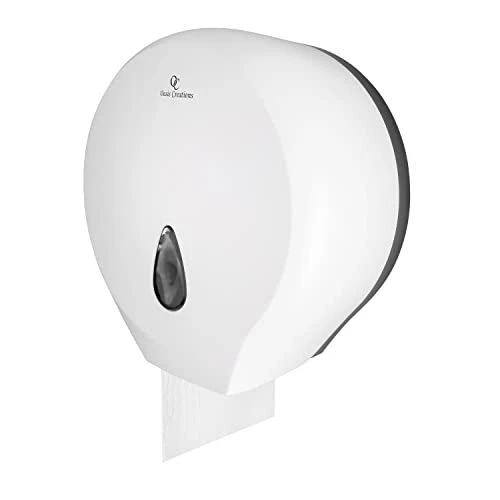 Single Roll Toilet Tissue Dispenser- White- by Oasis Creations- 9” Bath Tissu...
