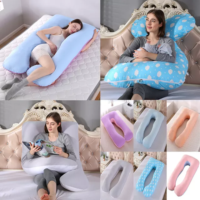 Funda de almohada de maternidad de cuerpo completo en forma de U soporte para dormir para mujeres embarazadas-EL