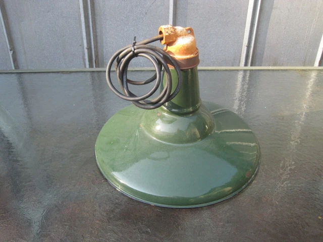 Benjamin 16" Porcelain Industrial Green Barn Light Vintage Gas Service Station