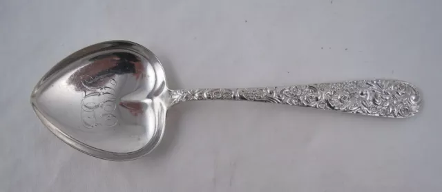 Jacobi & Jenkins Repousse Sterling Silver Nut Spoon Heart Baltimore