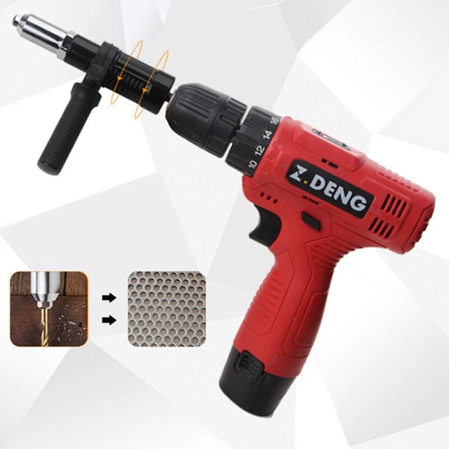 Pistola de remache eléctrica herramienta de remachado taladro de remachado inalámbrico inserto nu p