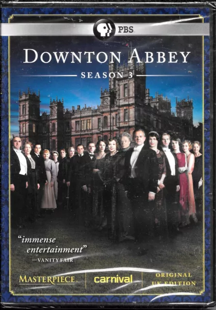 DOWNTON ABBEY SEASON THREE on 3 DVD Disc Set - Brand New Sealed