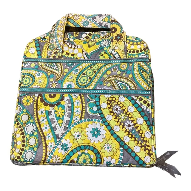 Vera Bradley Lemon Parfait Yellow Tech Organizer Cosmetic Travel Case Bag NWOT