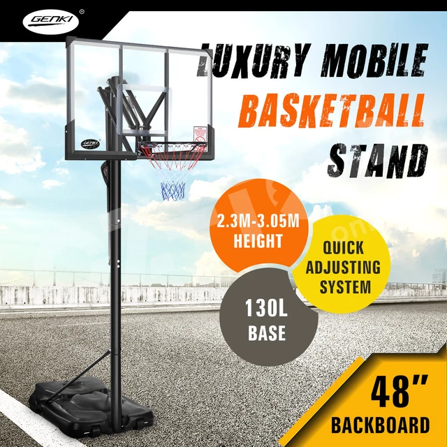 GENKI ADJUSTABLE PORTABLE Basketball Hoop Stand System Backboard Net