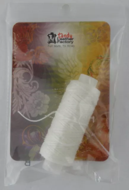 Waxed Nylon Thread - White - 25 Yards - Tandy Leather #1227-03