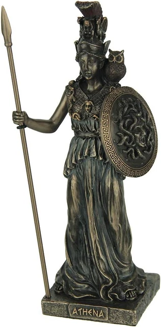 Veronese Design Athena Greek Goddess of Wisdom & War Bronze Finish Statue