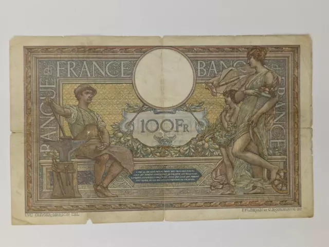 1920 France 100 Francs - Luc Olivier Merson - Lower Grade 2