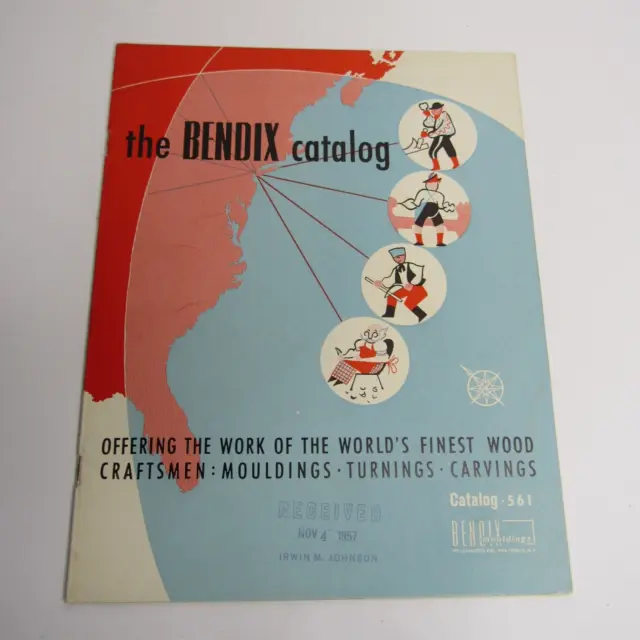 Vintage Catalog THE BENDIX CATALOG 1957 Wood Wooden Mouldings Turnings Carvings