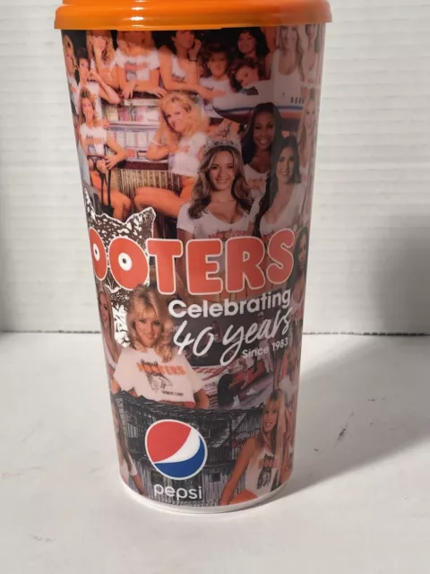 Hooters X Pepsi 40 year anniversary plastic sturdy tumbler + Lid