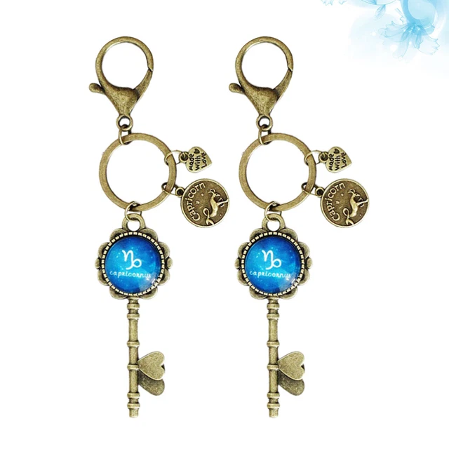2 Pcs Pendant Keychain Hanging Keychains Pendant Metal Button 7