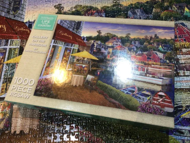 WH  Smith 1000 Piece Jigsaw Puzzle Gallery on the Harbour.  Complete.