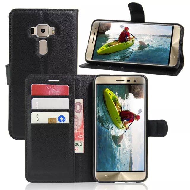 Wallet Leather Flip Card Case Pouch Cover For Asus ZenFone Genuine AuSeller