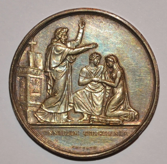 Médaille De Mariage En Argent - XXème Siècle - Médailles Françaises