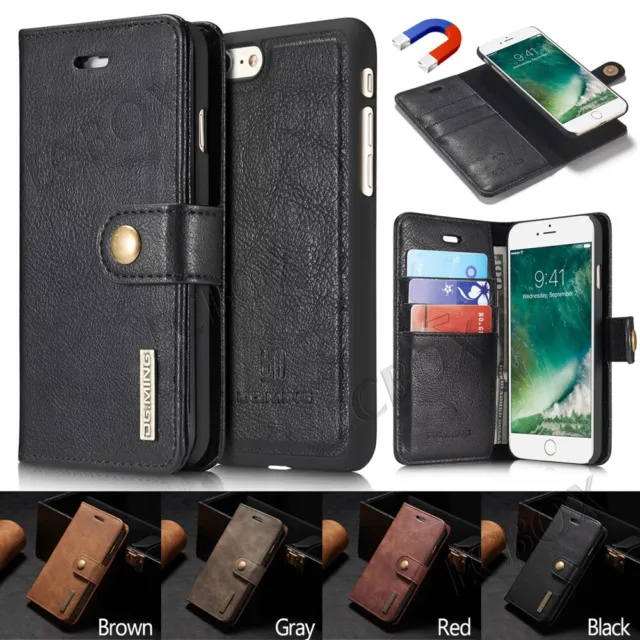 Premium Leather Wallet Case Magnetic Cover Card Holder For iPhone Samsung Huawei