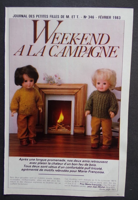 Page Poupées MODES ET TRAVAUX Août 1964 - Tricot Marie Françoise Et Michel