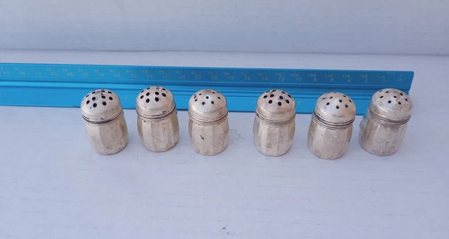 Sterling Silver Salt and Pepper Shakers, Set of Six