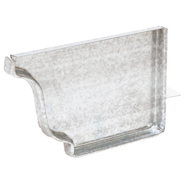Amerimax 15206 Mill Finish Galvanized Steel Right End Cap 4 in. (Pack of 15)