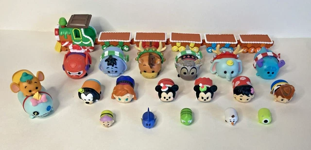 Disney Tsum Tsum Christmas Train Mickey and Friends Lot of 31 Pieces
