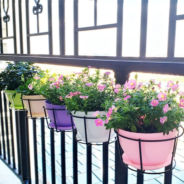 Fer à repasser Balcon Pot à fleurs suspendu, Garde-corps Pot de planteur, 10