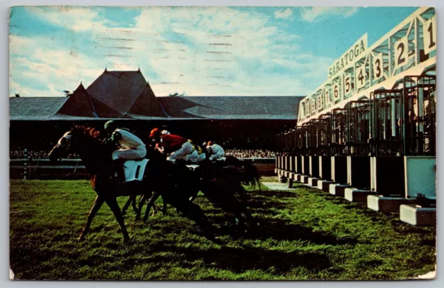 Saratoga American Horse Race Track Cancel Springs New York 1969 WOB VNG Postcard
