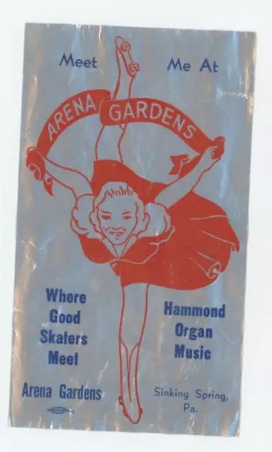 1930-50's Arena Garden Sinking Spring, PA. Skating Label Vintage EVN3