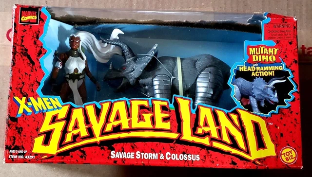 Marvel Comics X-Men Savage Land Mutant Dino Action STORM & COLOSSUS ToyBiz 1997