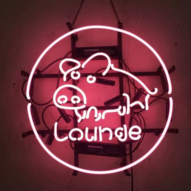 Rosa Schwein Lounge Neon Sign Geschäft Wand Dekor Leuchtreklame Schild 17"x17"