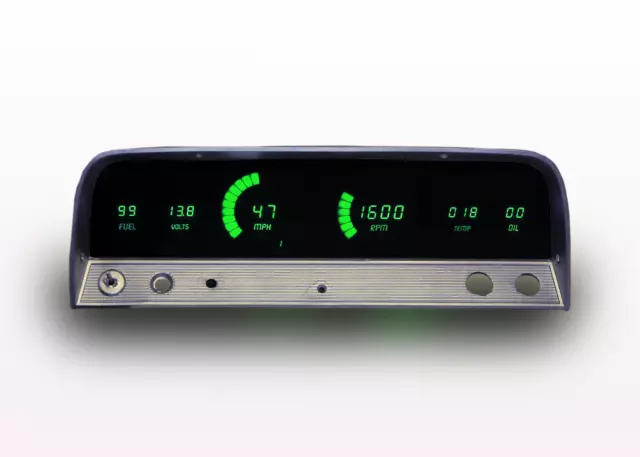 1964-1966 Chevy Truck Digital Dash Panel Cluster Gauges GREEN LEDs Made In USA