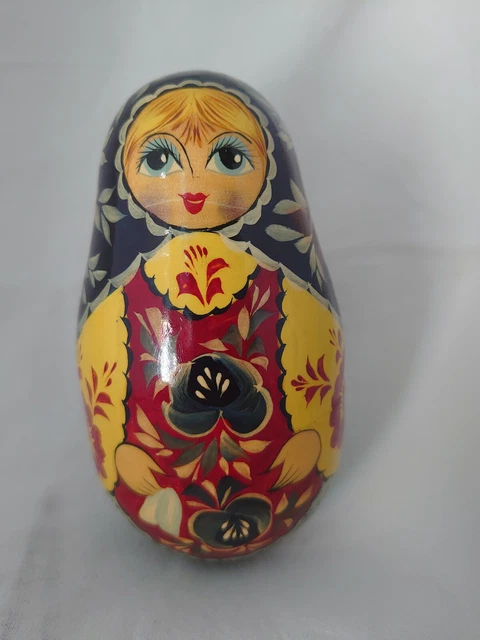 Klang Matroschka, Babuschka, Matrjoschka, Steh-Auf-Puppe mit Klang, signiert