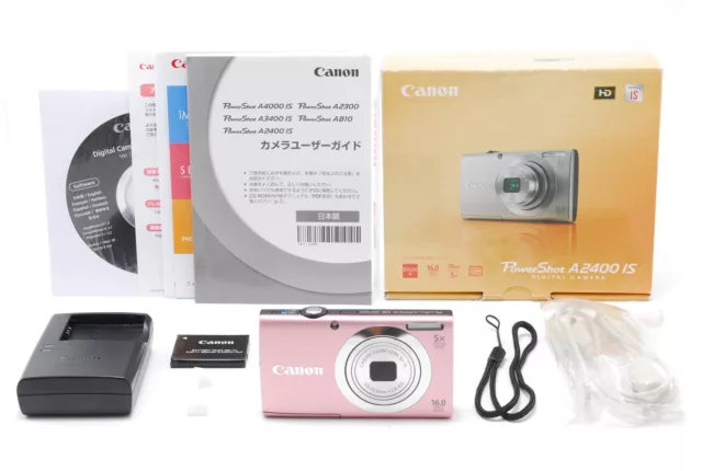 Tested‼ [ MINT ] Canon PowerShot A2400 IS Pink 16.0MP Digital Camera From JAPAN