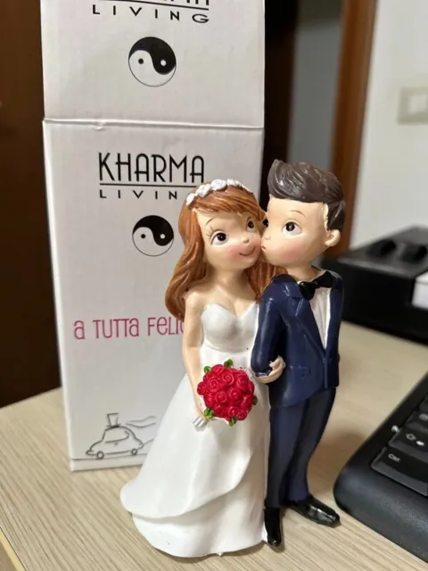 Cake Topper Matrimonio, Sposini Sopra Torta Resina, karma Living ,wedding Cake
