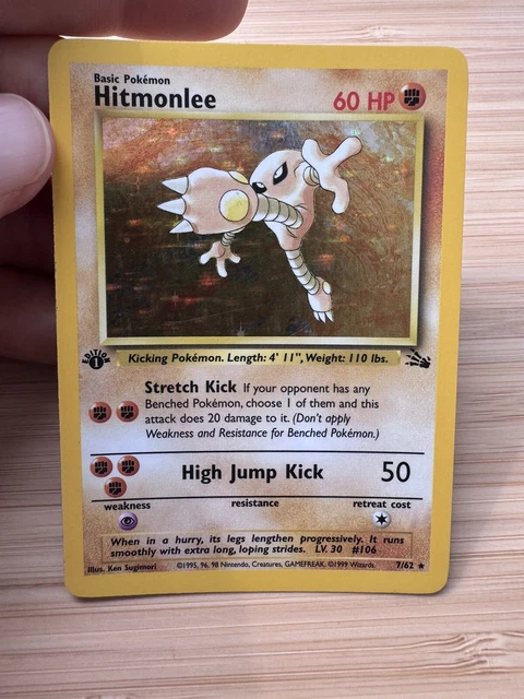 naganadel pokemon card Hitmonlee - 22/62 - Rare Unlimited Fossil - Pokemon Card