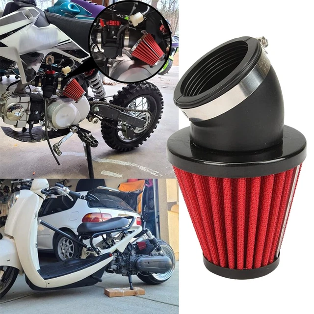 Motorcycle Red Air Filter 48mm Intake For Honda Suzuki Yamaha Kawasaki Universal