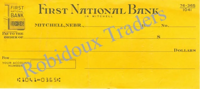 Vintage Counter Checks:  First National Bank, Morrill & Mitchell, Nebraska