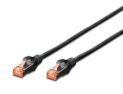 10x Patchkabel DIGITUS RJ45 S/FTP Cat6 0,25m schwarz +Hebelschut