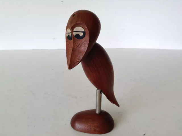 Teak Holz Vogel Flaschenöffner + Korkenzieher, Figur 17 cm