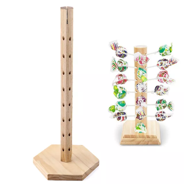 48 Holes Wooden Lollipop Stand Holder Displays Weddings Birthday Part@MA