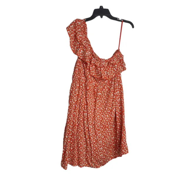 Lane Bryant Confetti Mini Dress Womens Plus Size 16 Orange One Shoulder Ruffle