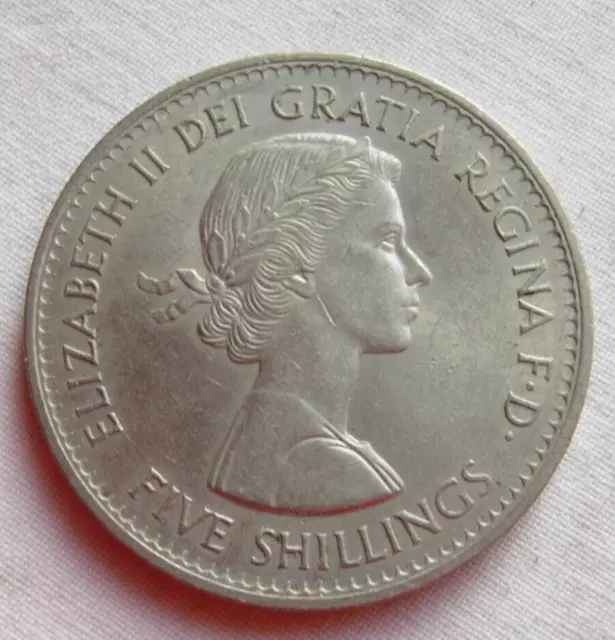 1960 Crown Elizabeth II DEI GRATIA REGINA F D Five Shillings