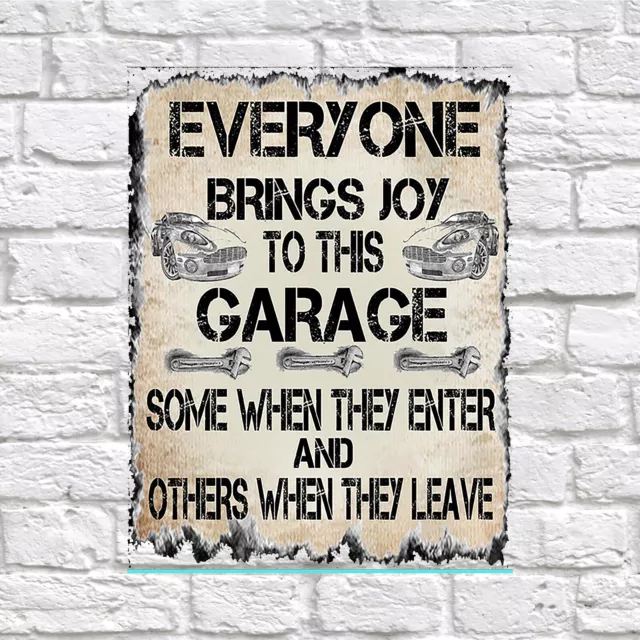 Everyone Brings Joy Garage, Retro tin sign nostalgic art gift Home Decor