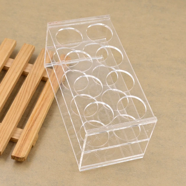 CLEAR PLASTIC 8 Sockets Test Tube Holder Testtube Rack Acrylic