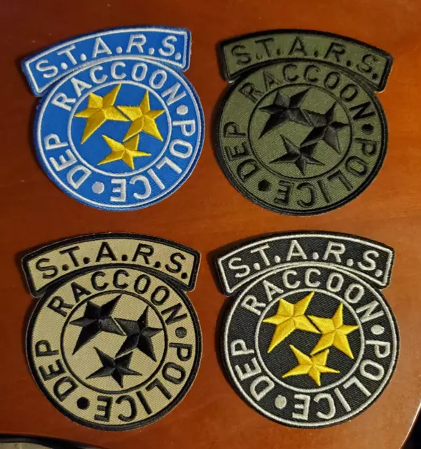 Resident Evil STARS Raccoon Police Logo 4" Patch Set of 4- Mailed from USA