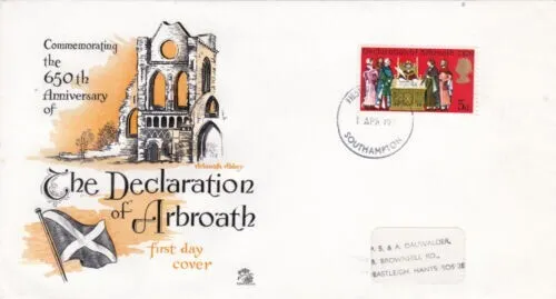 GB 1970 Declaration of Arbroath Sovereign FDC Southampton cancel typed VGC