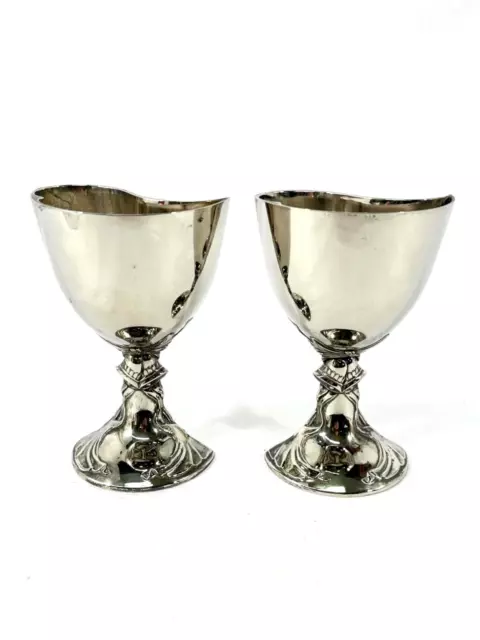 Silver Plated Wedding Cup Split Heart Shaped Wedding Chalice Goblet 2
